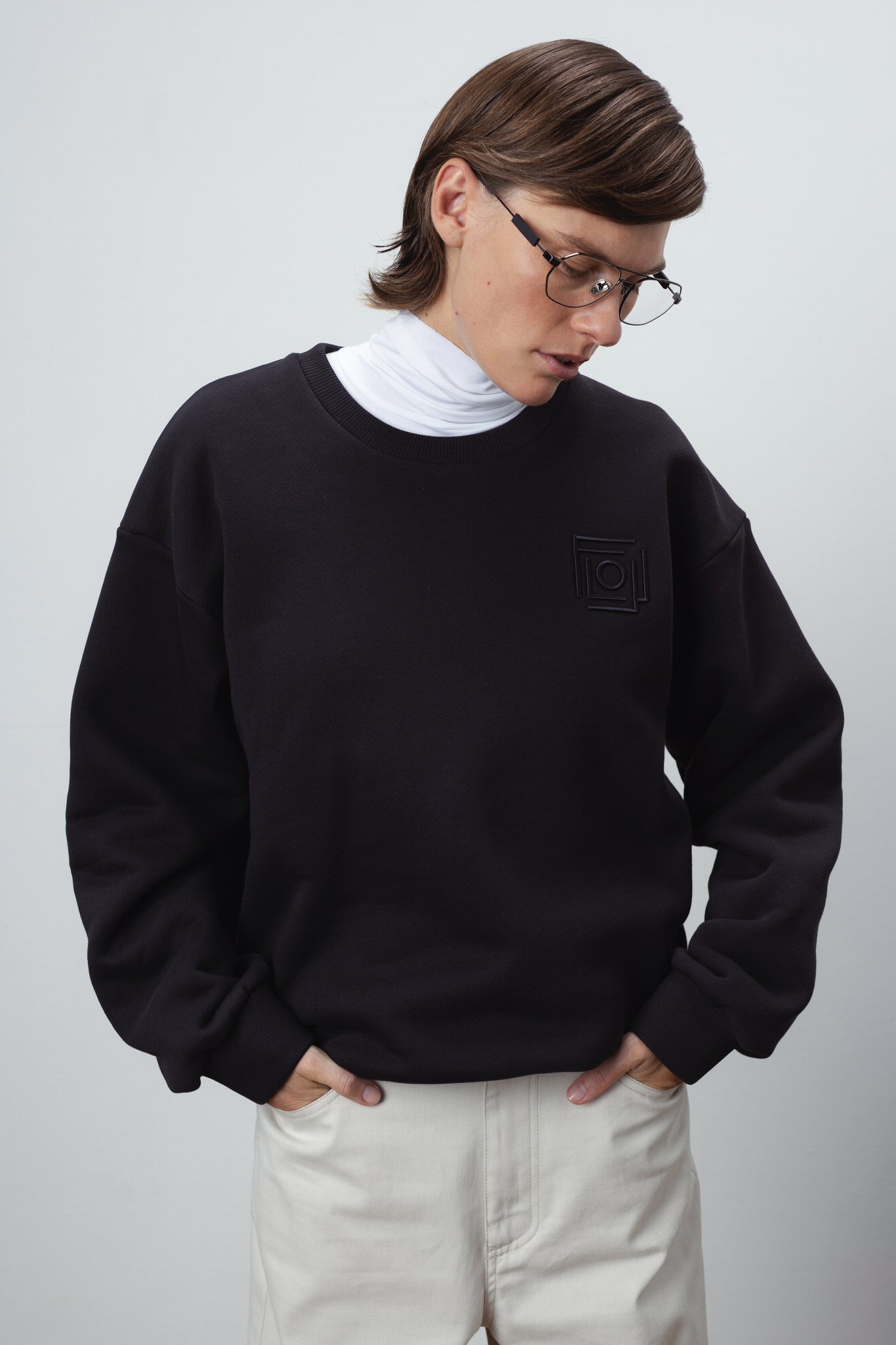 FLOW MONOGRAM SWEATSHIRT IN BLACK