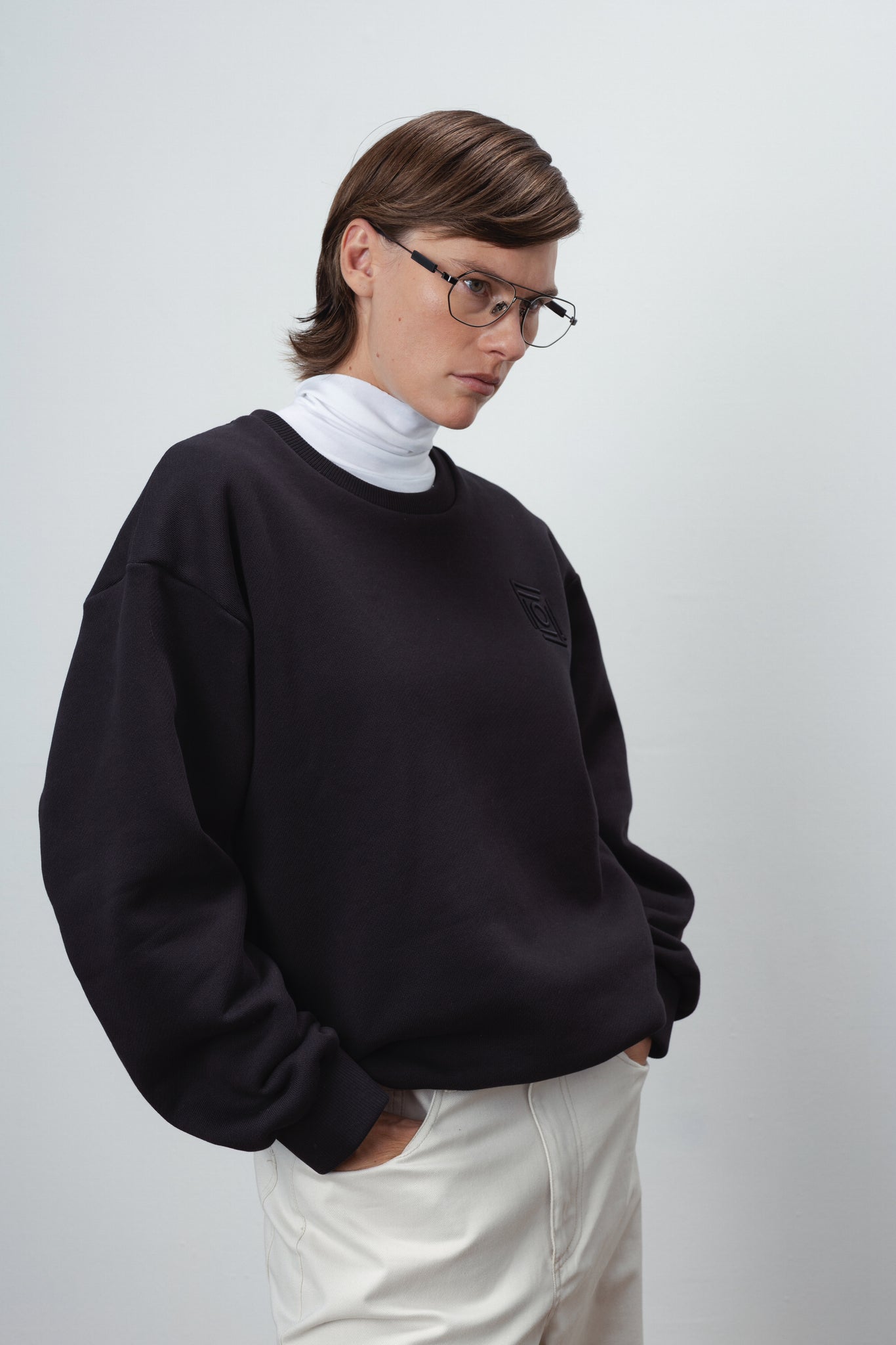 FLOW MONOGRAM SWEATSHIRT IN BLACK