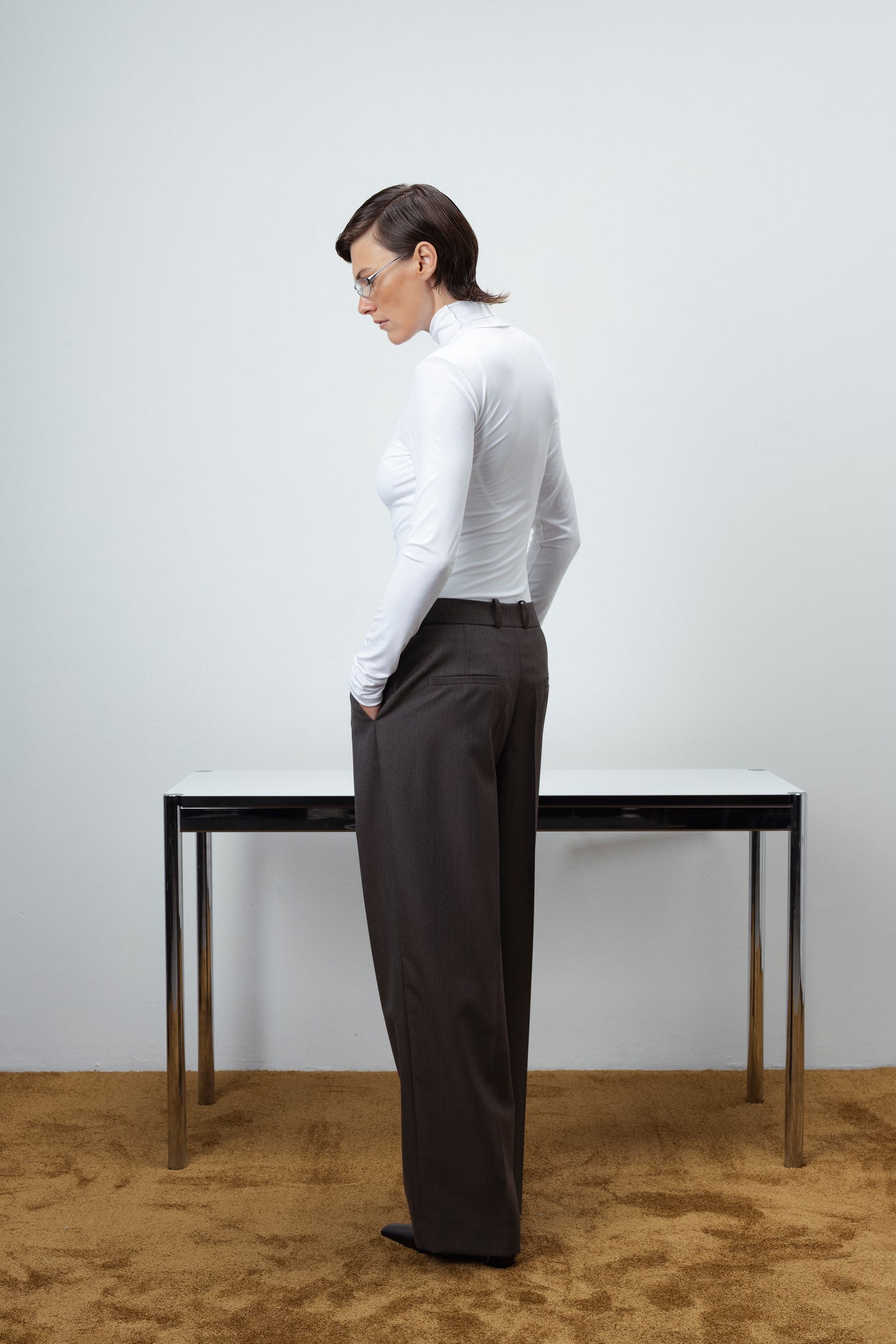 TURTLENECK TOP IN WHITE