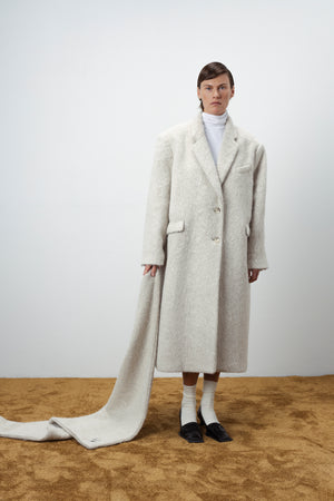 OVERSIZED HAIRY WOOL WRAP COAT