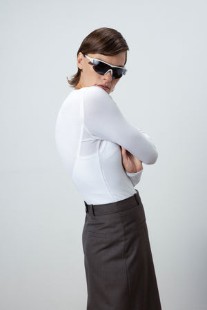 CREW NECK TOP IN WHITE