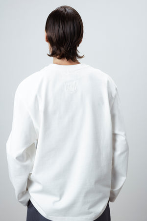 BASIC LONG SLEEVE TOP IN OFF-WHITE
