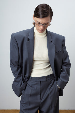 WOOL TURTLENECK TOP IN VANILLA