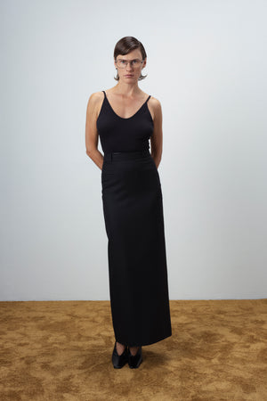 MAXI WOOL SKIRT IN BLACK