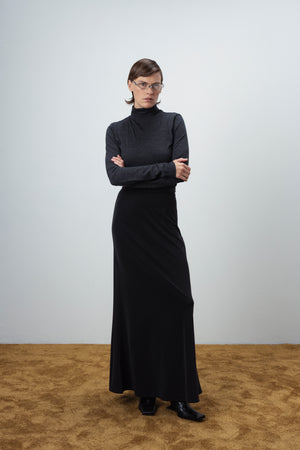 WOOL TURTLENECK TOP IN GREY