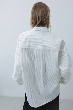 PLEATED SHIRT IN WHITE
