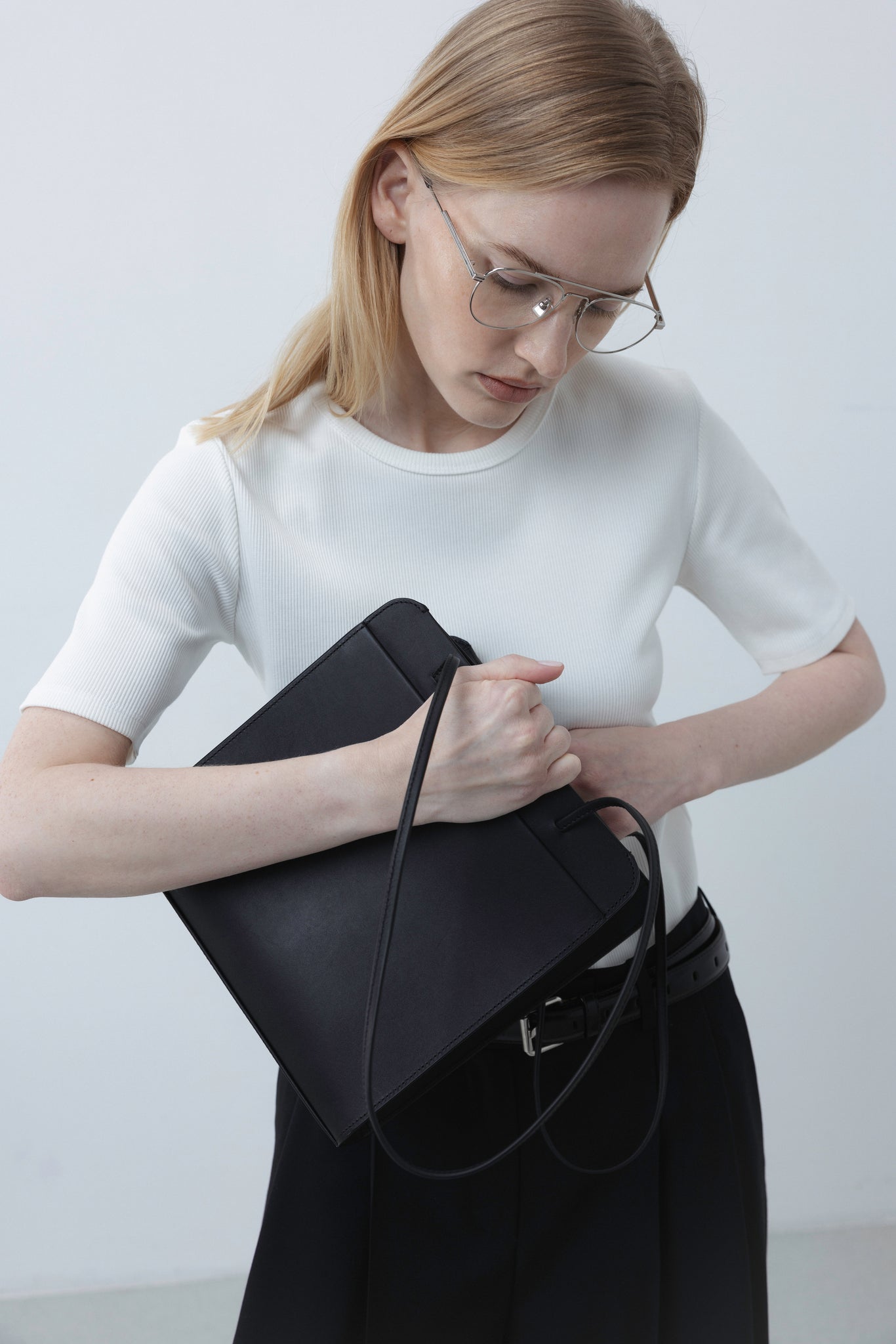 RIBBED T-SHIRT IN OFF-WHITE