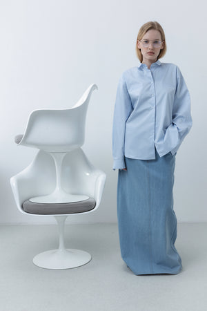 REGULAR POPLIN SHIRT IN LIGHT BLUE