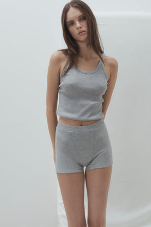 RIBBED COTTON TOP IN GREY