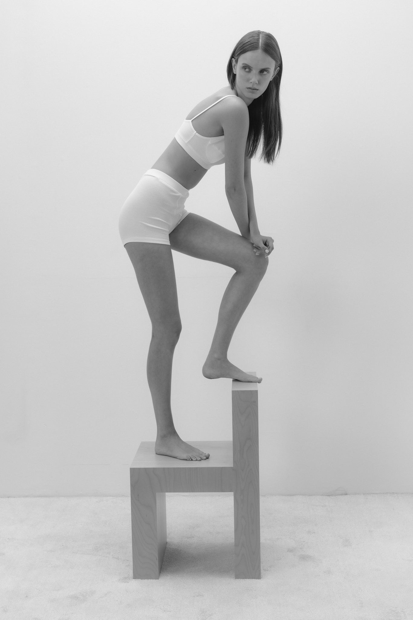 RIBBED BAMBOO BOXER SHORTS IN WHITE