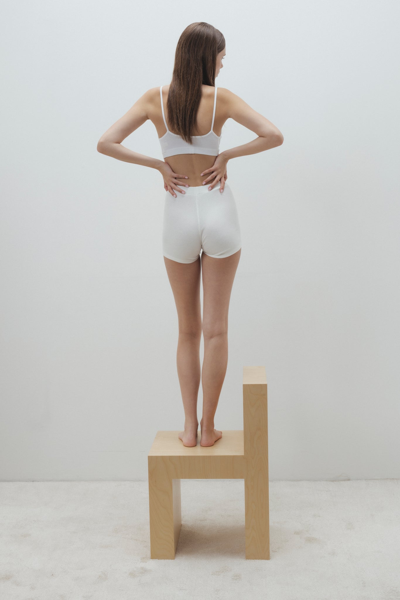 RIBBED BAMBOO BOXER SHORTS IN WHITE