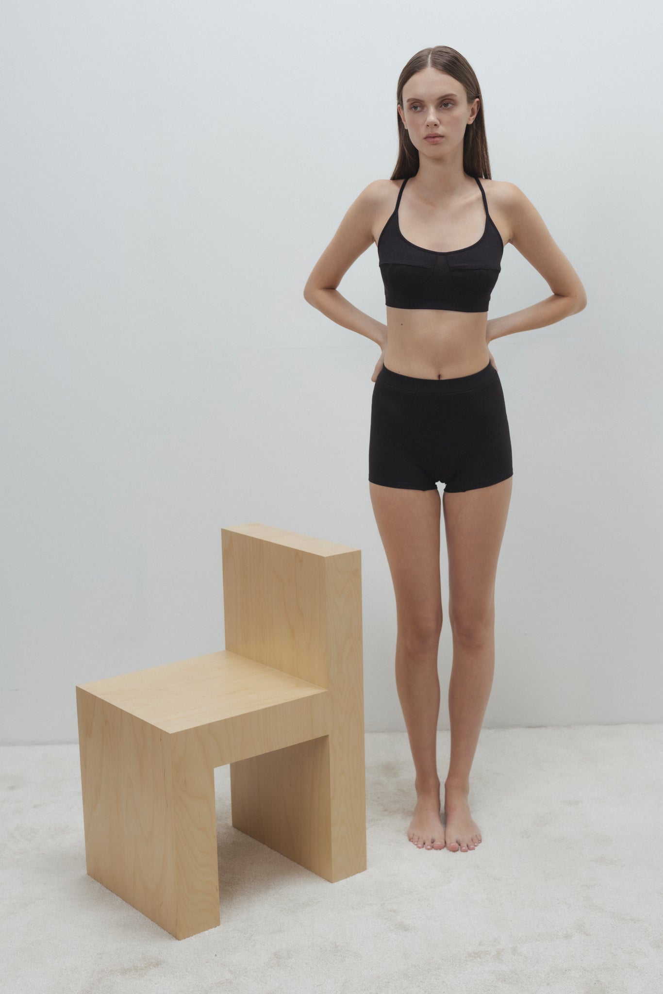 RIBBED BAMBOO BOXER SHORTS IN BLACK