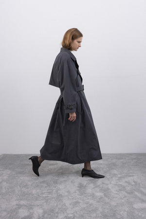 FLOW SIGNATURE TRENCH COAT IN GREY