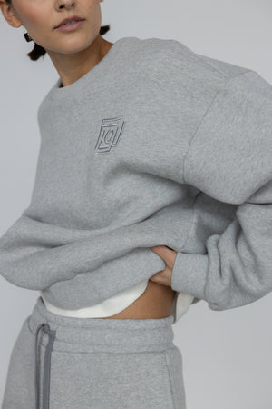 FLOW MONOGRAM SWEATSHIRT IN MELANGE GREY