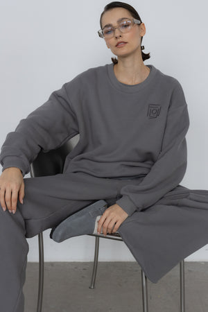 FLOW MONOGRAM SWEATSHIRT IN GREY