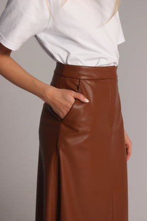 MIDI ECO LEATHER SKIRT