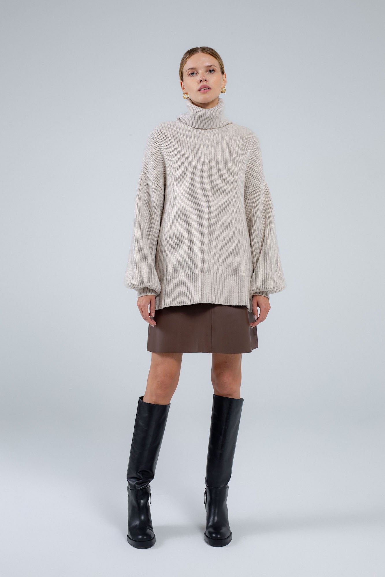 FLOWxROBI AGNES HIGH-NECK OVERSIZED SWEATER